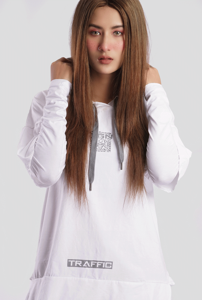 YGN TRAFFIC TYRE Design Hoodie White (Girl)